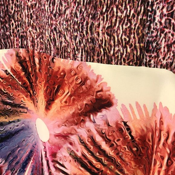 Neiman Marcus Mixed Print Multicolor Maxi Dress size Medium Sleeveless - Picture 3 of 11